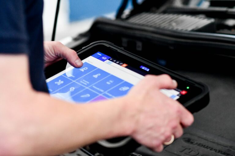 Diagnostic scan tool in use